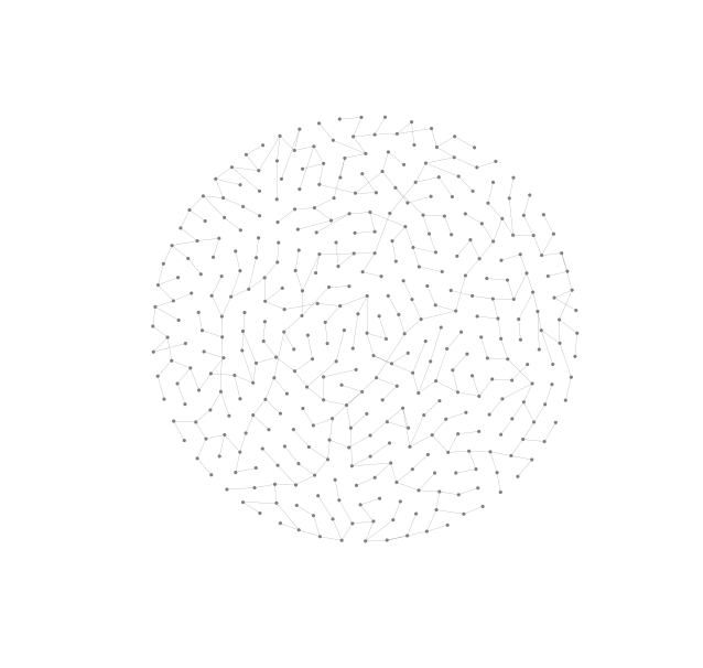 A drawing of a random lobster graph on 100 vertices.
